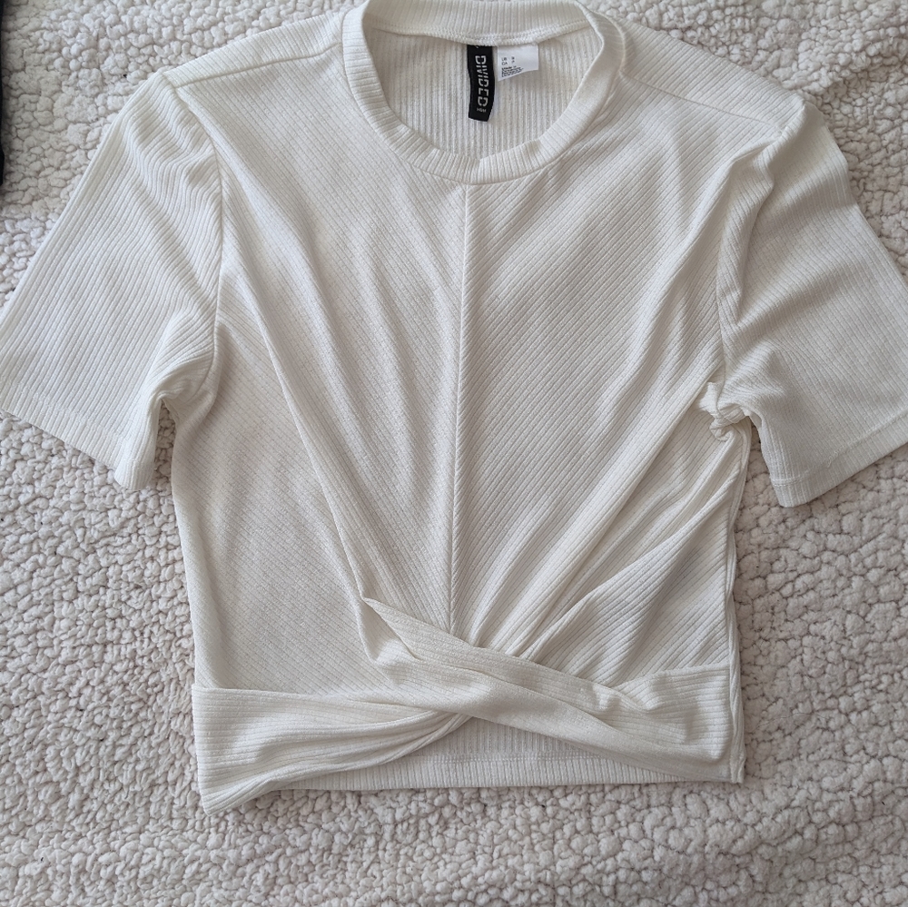 H&M white crop top